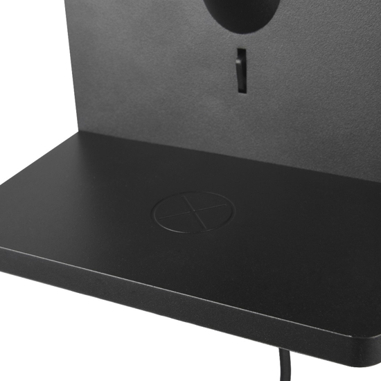 Applique multifunzione nero per camera da letto da comodino con base ricarica