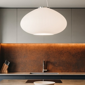 Plisse' sp1 d45 ideal lux lampadario da cucina vetro decorato
