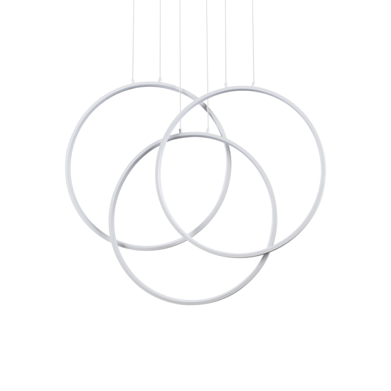 Ideal lux frame lampadario bianco design moderno led 82w 3000k