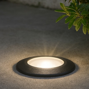 Way ideal lux faretto da incasso a pavimento ip67 resina nero rotondo per esterno