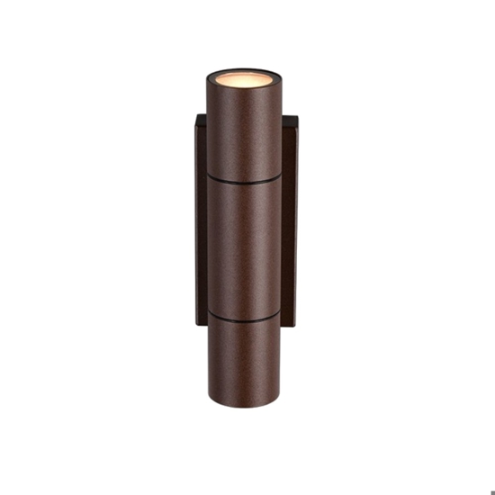 Applique luce da esterno biemissione marrone cilindro anti corrosione ip65