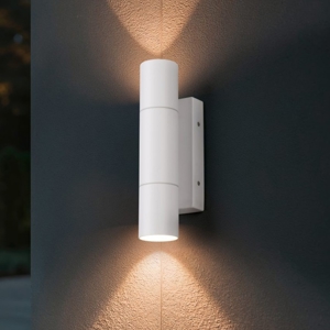 Applique da esterno bianco anti corrosione 2 luci ip65