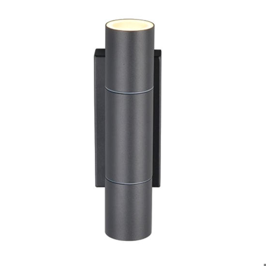 Applique cilindro 2 luci da esterno antracite anti corrosione ip65