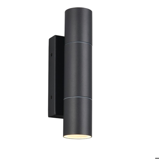 Applique cilindro 2 luci da esterno antracite anti corrosione ip65