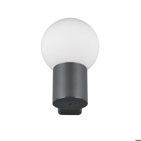 Applique da esterno alluminio antracite sfera vetro moderna