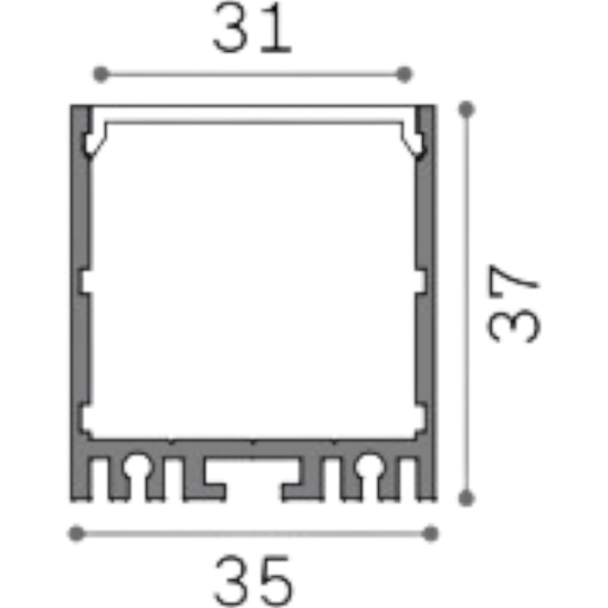 Profilo alto 3mt bianco per strisce led max 31mm ideal lux