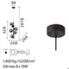 Ideal lux perlage sp6 lampadario camera moderna fume'