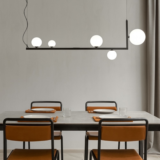 Birds sp5 ideal lux lampadario moderno nero per soggiorno