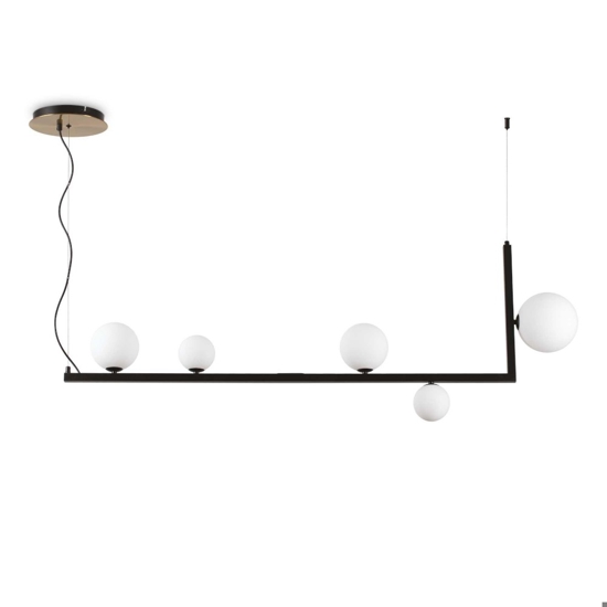 Birds sp5 ideal lux lampadario moderno nero per soggiorno