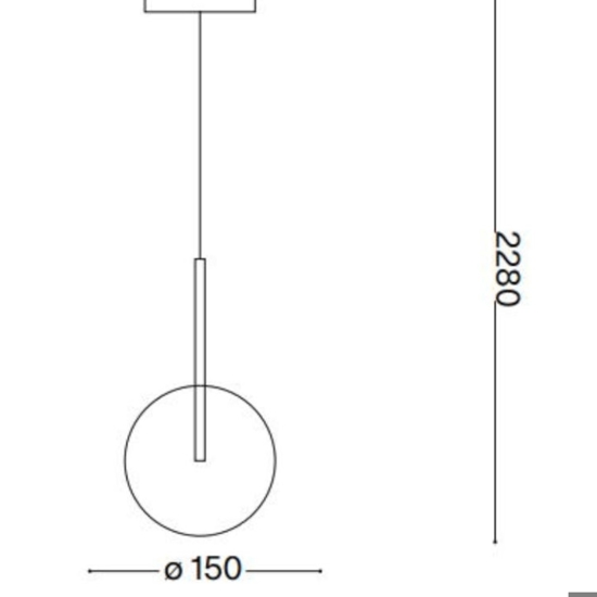 Equinoxe sp1 d15 ottone ideal lux lampada da comodino sfera vetro