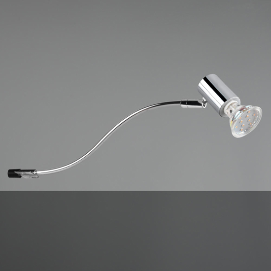 Applique da bagno design curvo cromo luce orientabile