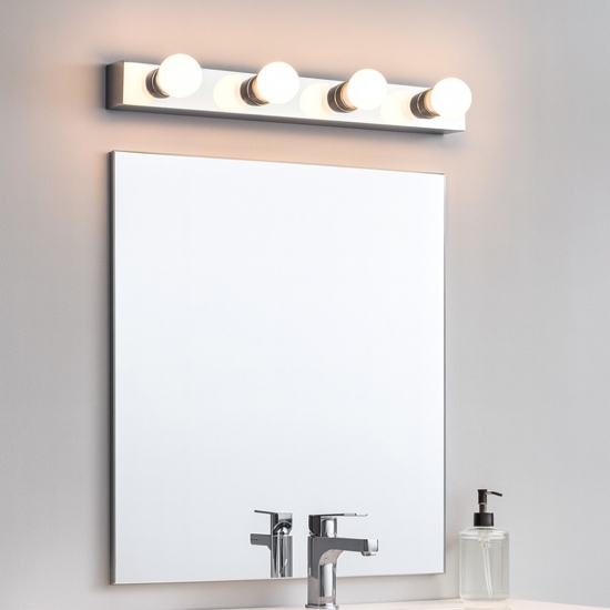 Applique da bagno moderno 4 luci cromo