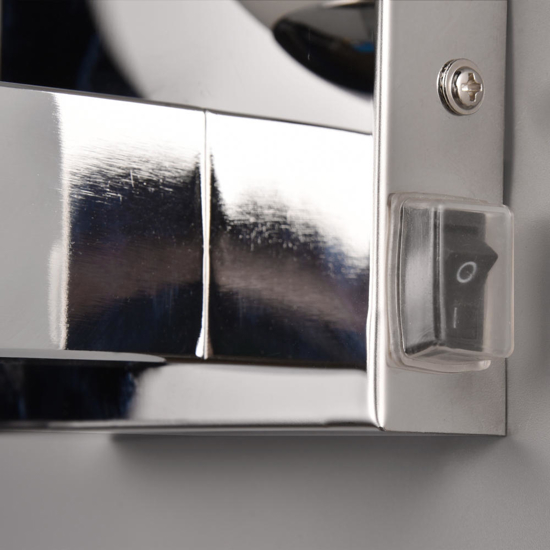 Applique da bagno metallo cromo sfera vetro bianco ip44
