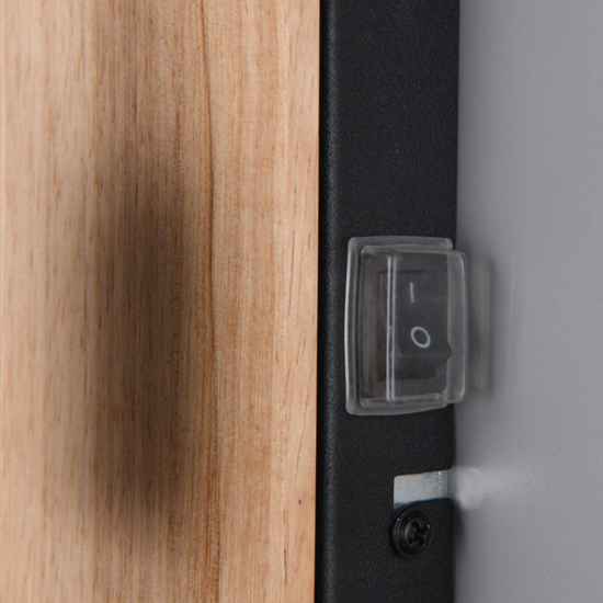 Applique nera per bagno in legno naturale ip44