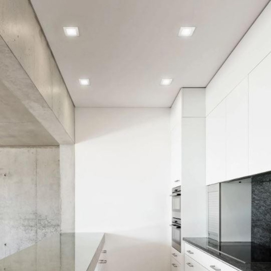 Game trim square ideal lux faretto da incasso a led soffitto 11w 2700k quadrato bianco