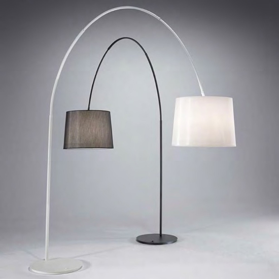 Dorsale mpt1 lampada ad arco moderna bianca stelo squadrato