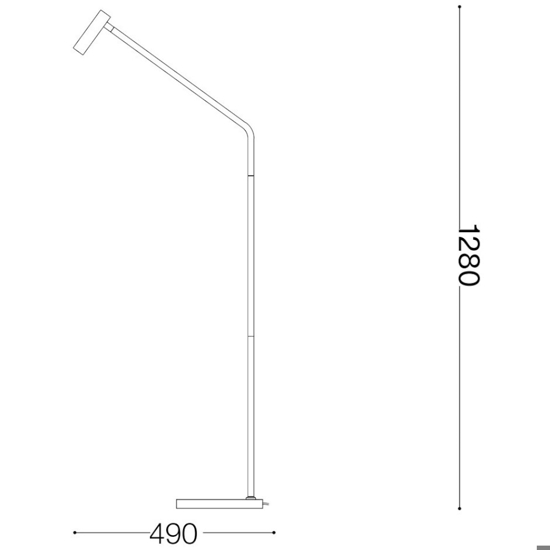 Ideal lux easy pt lampada da terra nera design led 3,5w 3000k orientabile