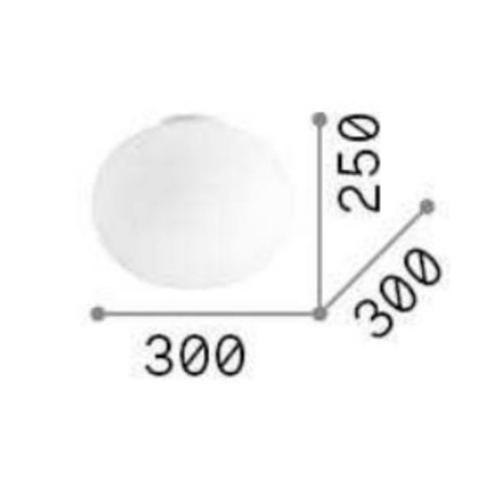 Ideal lux cotton pl1 d30 plafoniera tonta bianca per interni