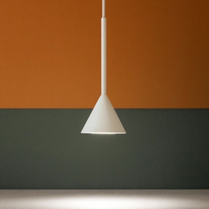 Archimede sp cono sospensione bianca led  3,5w 3000k cavo con decentramento