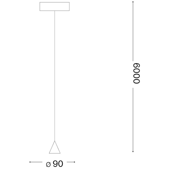 Archimede sp cono sospensione bianca led  3,5w 3000k cavo con decentramento