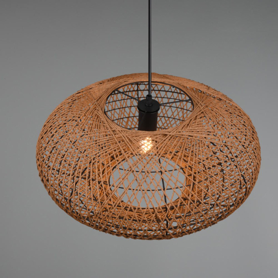 Lampadario per camera da letto in fibre naturali