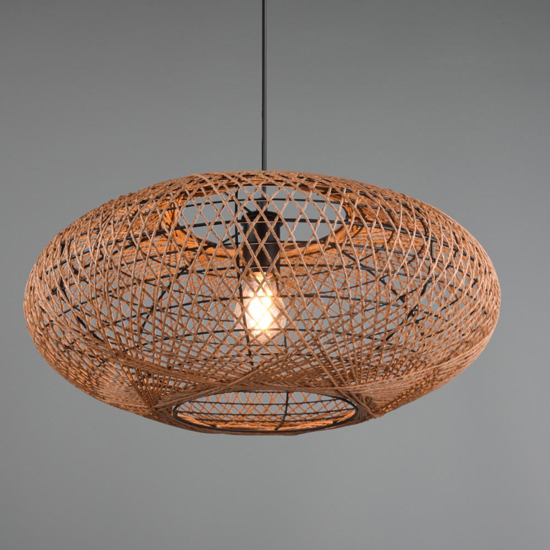 Lampadario per camera da letto in fibre naturali