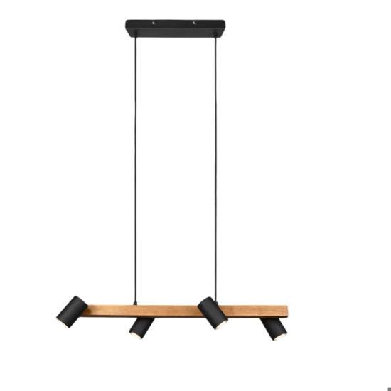 Lampadario in legno luci orientabili nero per cucina