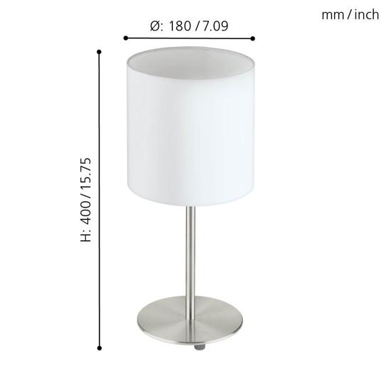 Lampada da tavolo moderna pasteri eglo