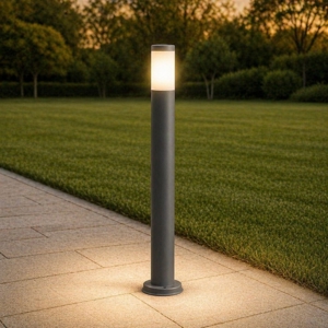 Lampione da giardino moderno cilindro grigio antracite