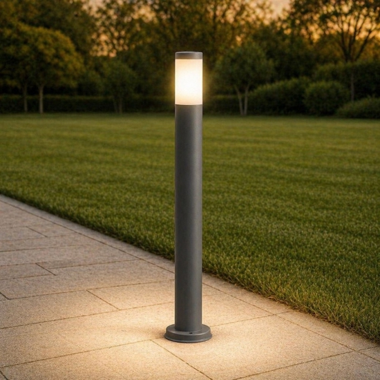 Lampione da giardino moderno cilindro grigio antracite