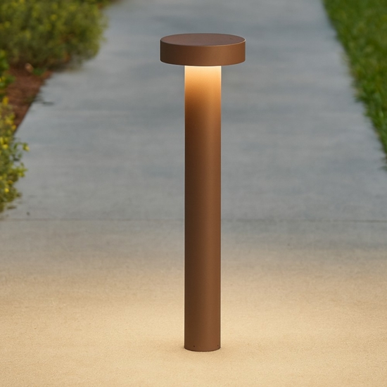 Ideal lux tesla pt4 h60 lampione marrone per giardino ip44 moderno