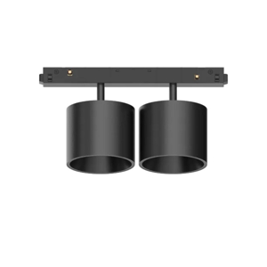 Ideal lux ego double big faretti led 20w 3000k nero per binario monofase