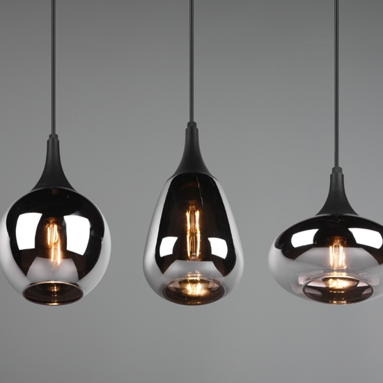 Lampadario per cucina moderna vetro cromato