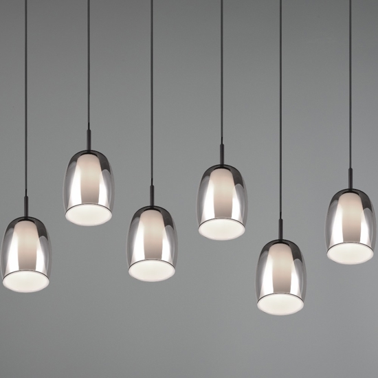 Lampadario per cucine moderne in vetro fume'