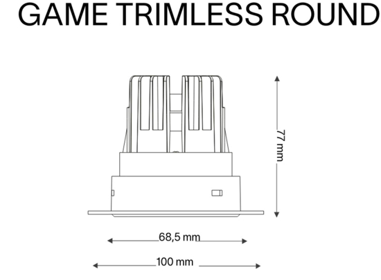 Faretto incasso a led game trimless ideal lux 11w 3000k 220v rotondo