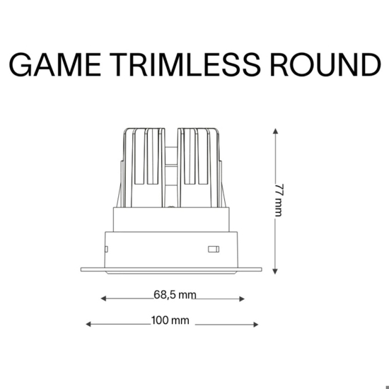 Ideal lux game trimless faretto led incasso 11w 3000k 220v bianco rotondo