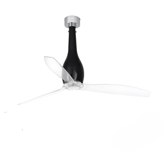 Ventilatore da soffitto silenzioso in vetro nero 17mq