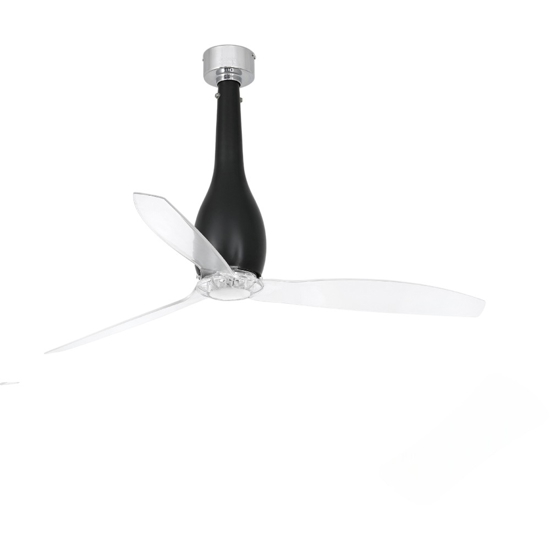 Ventilatore da soffitto di vetro nero pale trasparenti 17mq