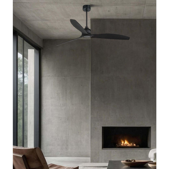 Ventilatore nero a soffitto a pale silenzioso 17mq