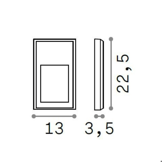Febe-2 ap segnapasso led 6w 4000k da esterno ideal lux ip65 antracite