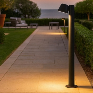 Ideal lux gas pt1 lampione da giardino nero moderno