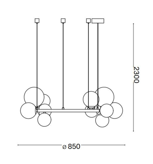 Ideal lux perlage sp14 lampadario vetri ambra
