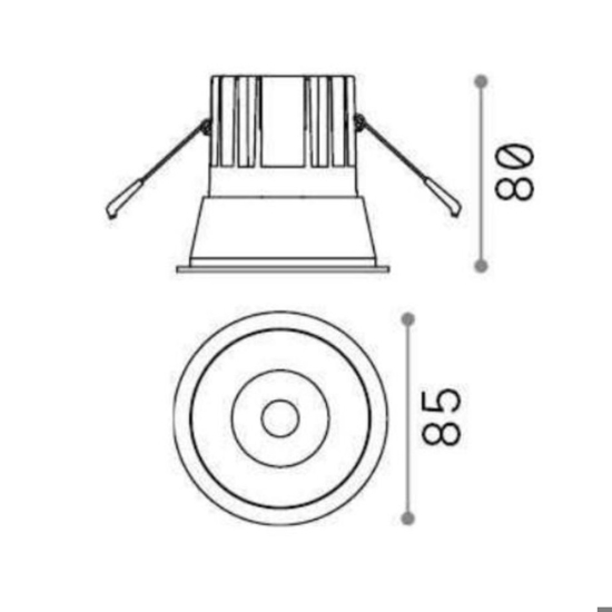 Ideal lux faretto per incasso bagno game trim round 11w 3000k ip65 nero