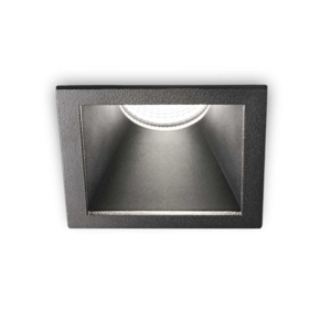 Ideal lux game trim square 11w 3000k faretto nero quadrato da incasso per bagno