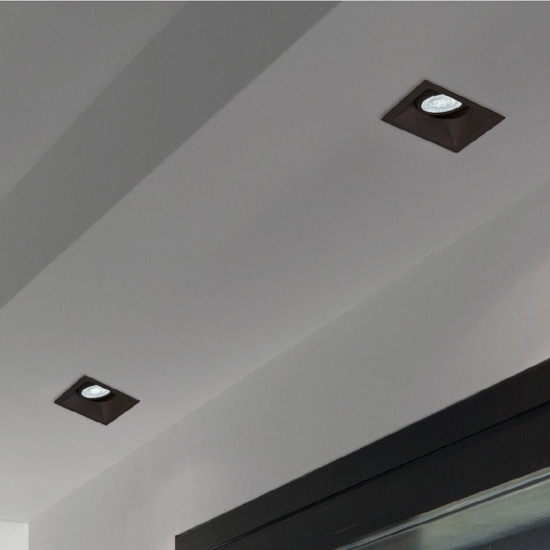 Ideal lux game trim square 11w 3000k faretto nero quadrato da incasso per bagno