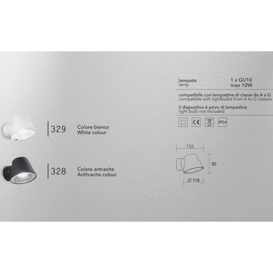 Isyluce applique da esterno bianco