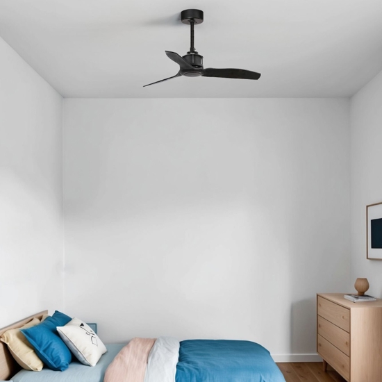 Ventilatore a soffitto 13mq pale nero silenzioso