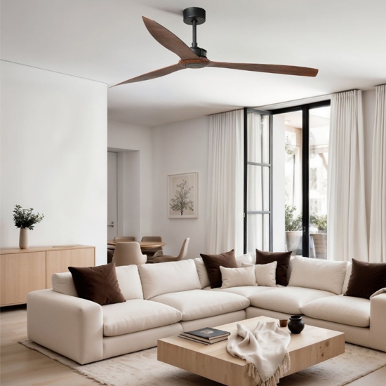 Ventilatore da soffitto 39mq pale marrone con telecomando