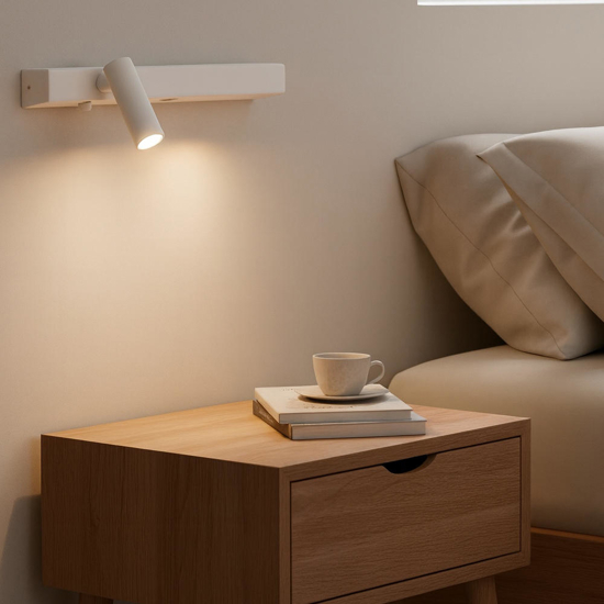 Ideal lux bonne nuit-1 ap applique bianca per comodino led 3000k