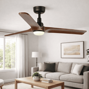 Ventilatore da soffitto con luce 28mq led 10w marrone scuro motore silenzioso
